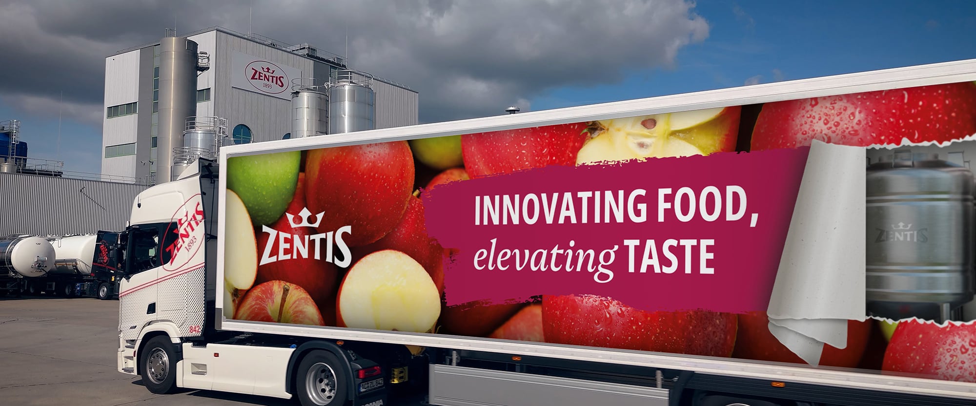LKW der Zentis LKW Flotte mit neuem Branding von H-ZWO entwickelt